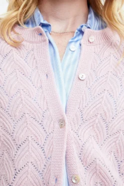 Cardigan Traforato in lana e cashmere - ROSA