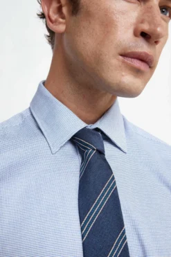 Cravatta a righe in Seta - RIGATO BLU/BIANCO