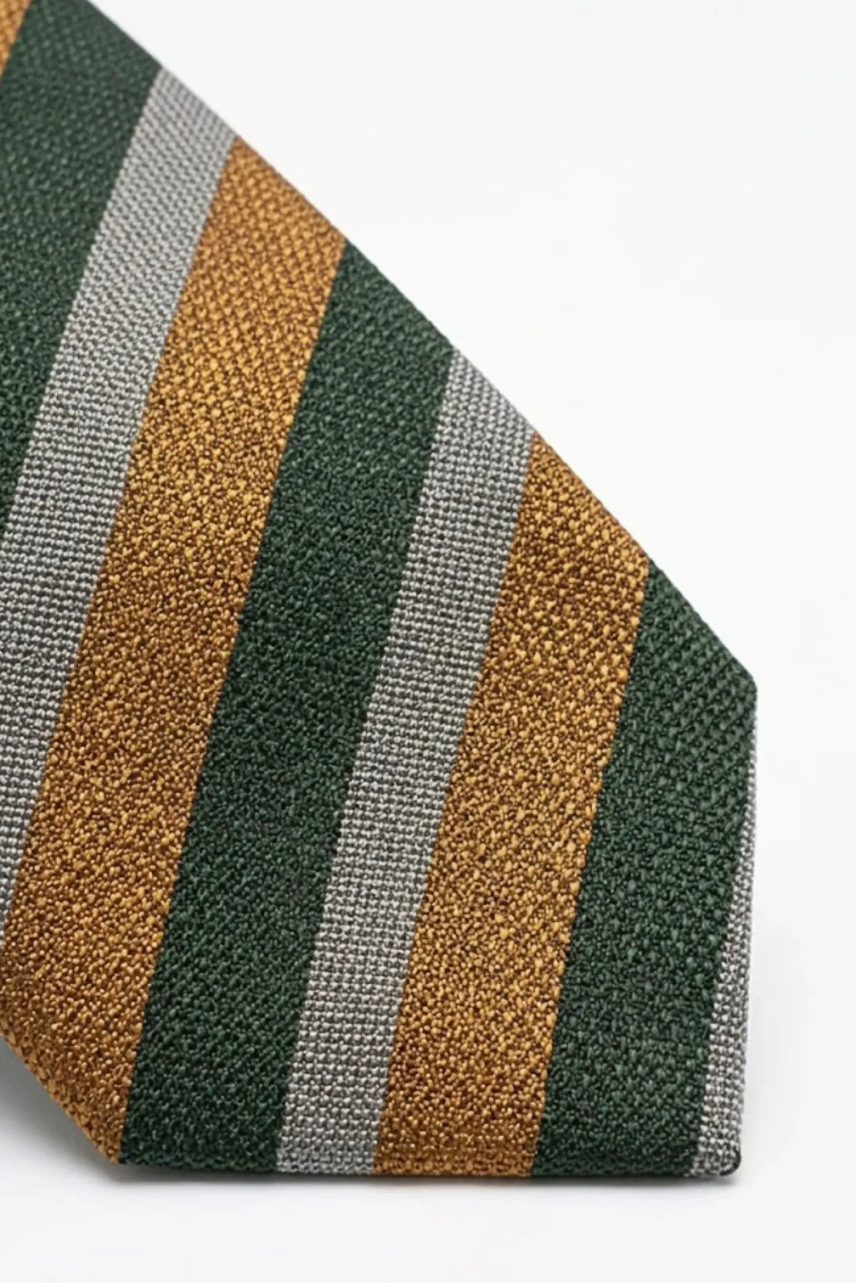 Cravatta in Seta Rigata - RIGATO VERDE/BEIGE