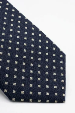 Cravatta Jacquard in Seta Blu a Quadri - BLU QUADRI