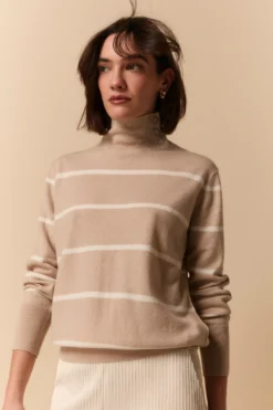 Dolcevita Fantasia in Lana e Cahsmere - BEIGE RIGATO