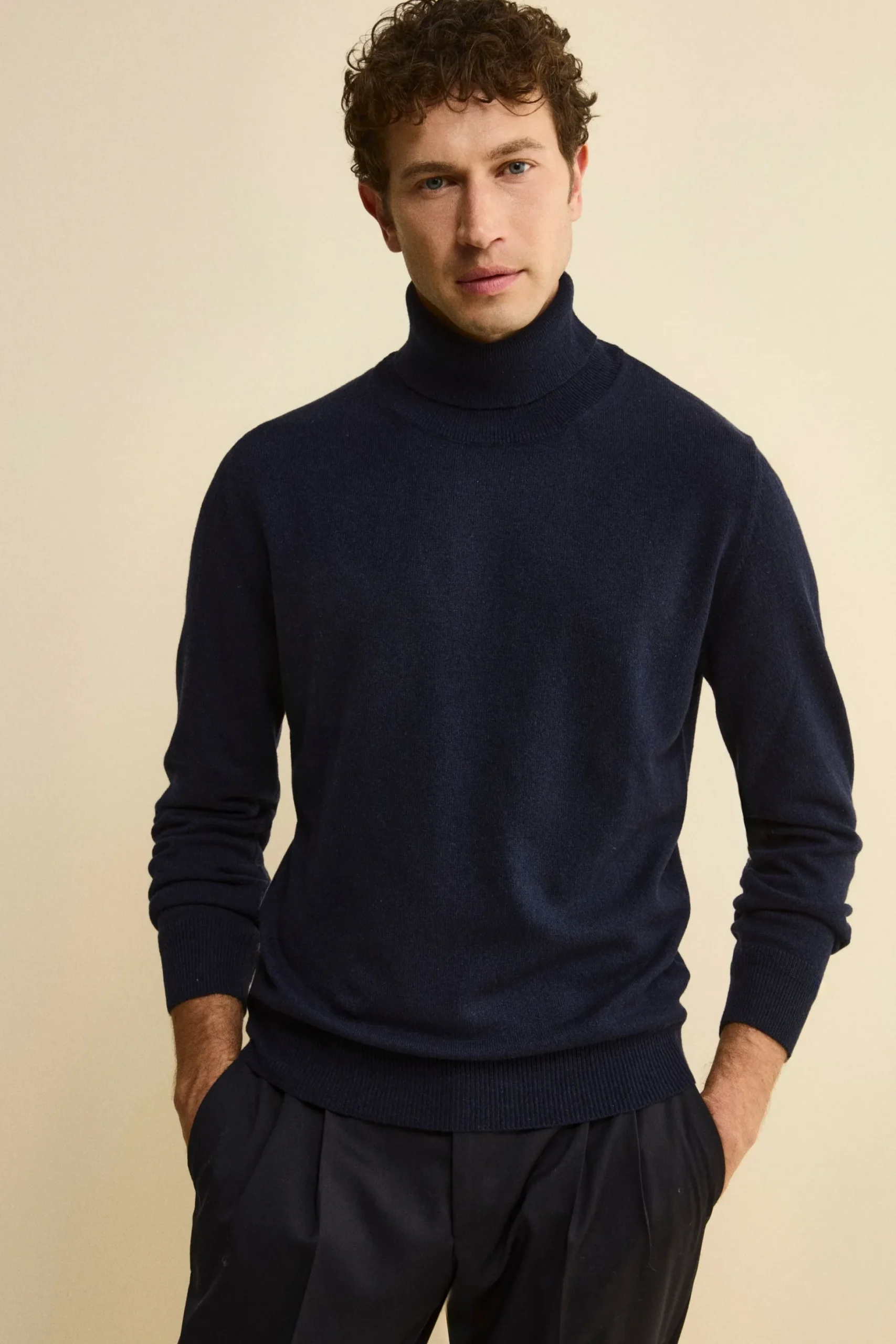 Dolcevita in cashmere e seta - BLU