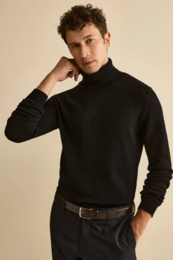 Dolcevita in cashmere e seta - NERO