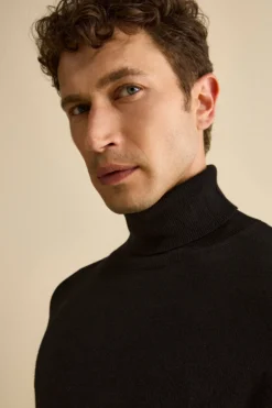 Dolcevita in cashmere e seta - NERO