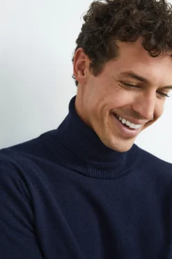 Dolcevita in lana e cashmere - BLU NOTTE