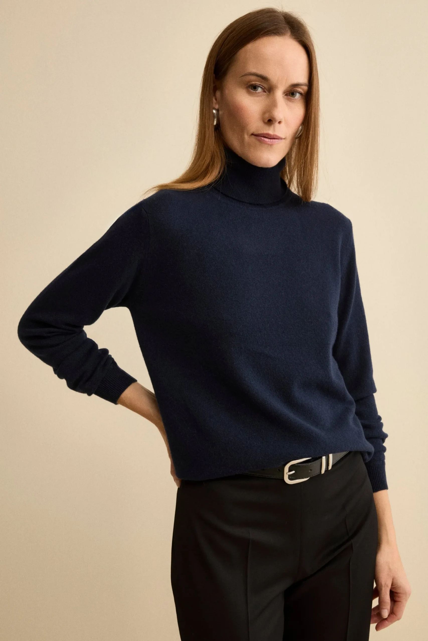 Dolcevita in lana e cashmere - BLU
