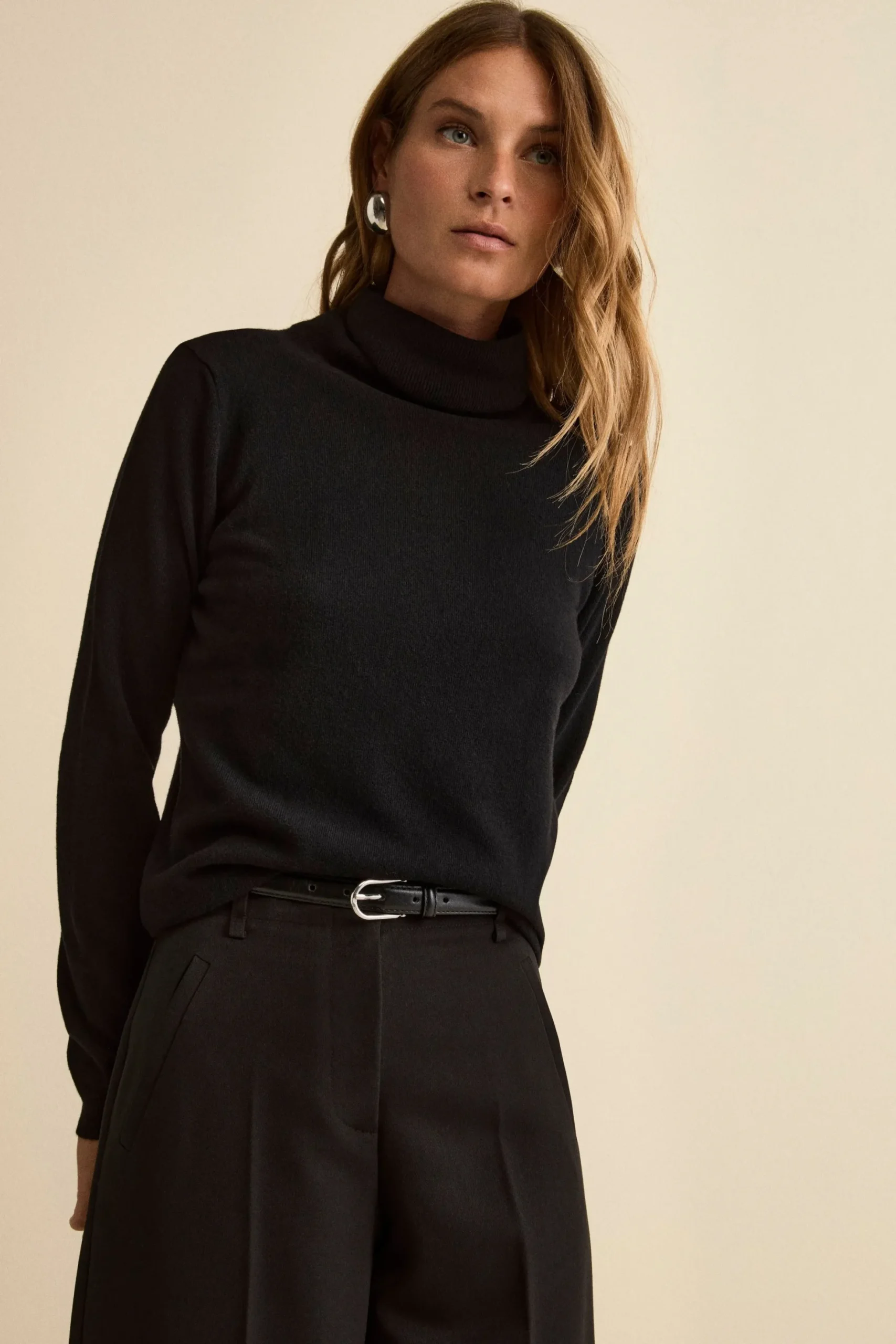 Dolcevita in lana e cashmere - NERO