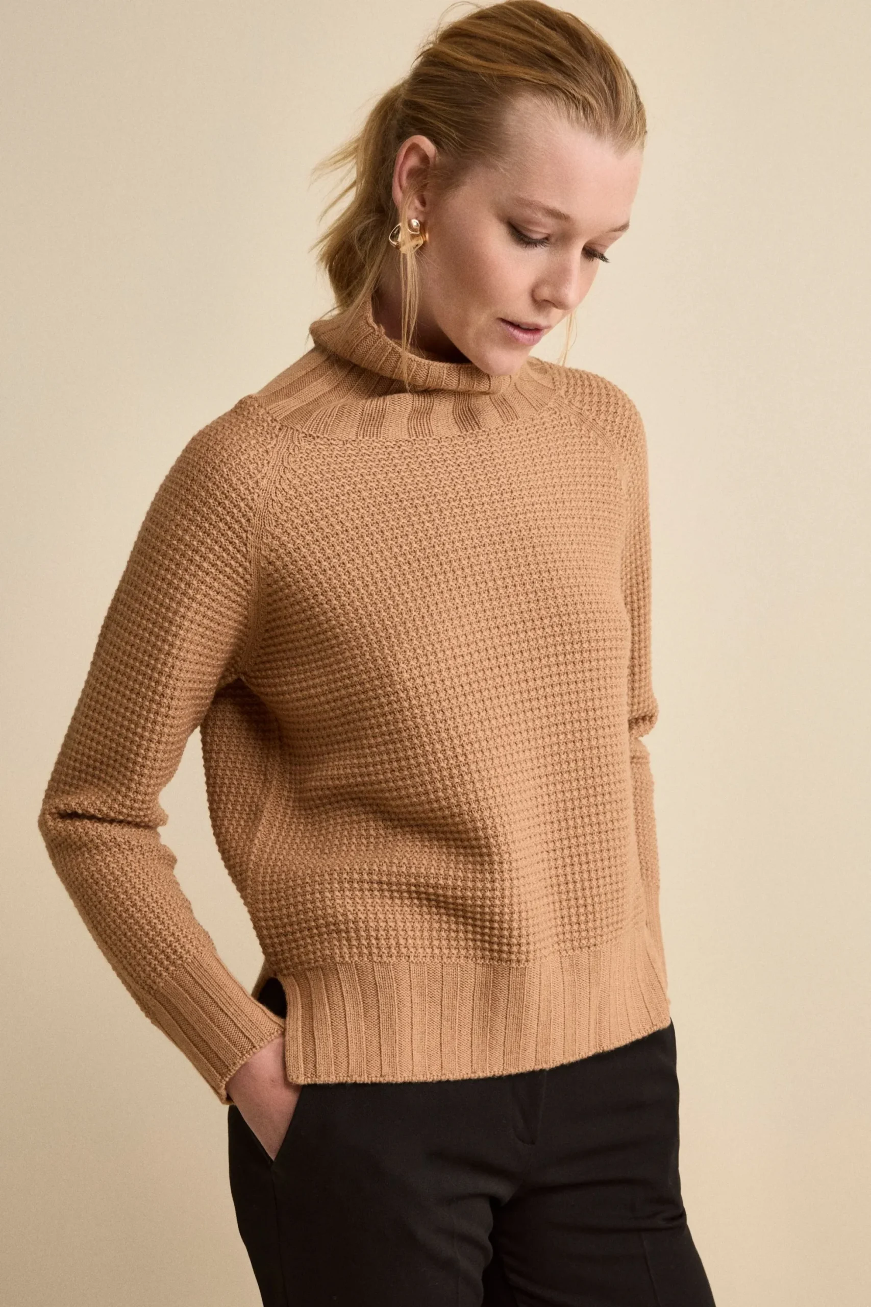 Dolcevita Morbido Lavorato in Lana Merino - CAMMELLO