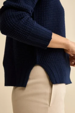 Dolcevita Morbido Lavorato in Lana Merino - NAVY