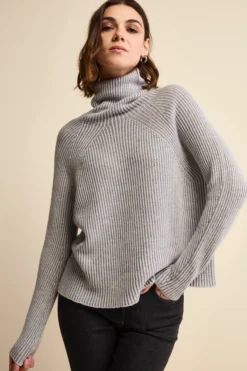 Dolcevita Raglan in Lana Merino a Coste Inglese - FANT. GRIGIO