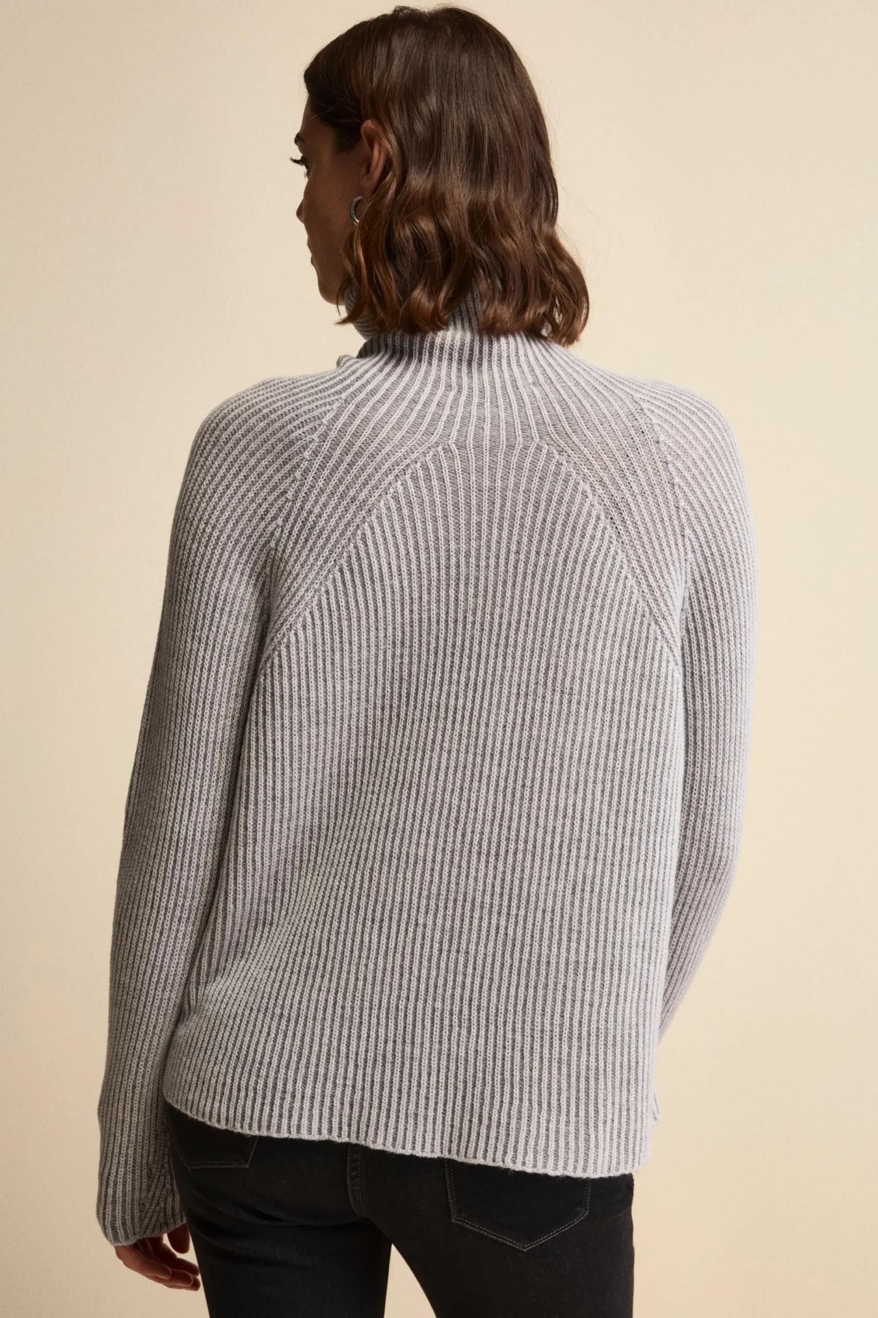 Dolcevita Raglan in Lana Merino a Coste Inglese - FANT. GRIGIO