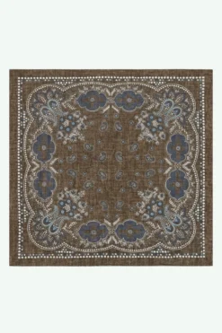 Foulard in Cotone con Stampa Fantasia - FANT. MARRONE