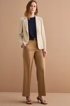 Giacca Aperta in Misto Cotone Bouclé con Lurex - BEIGE