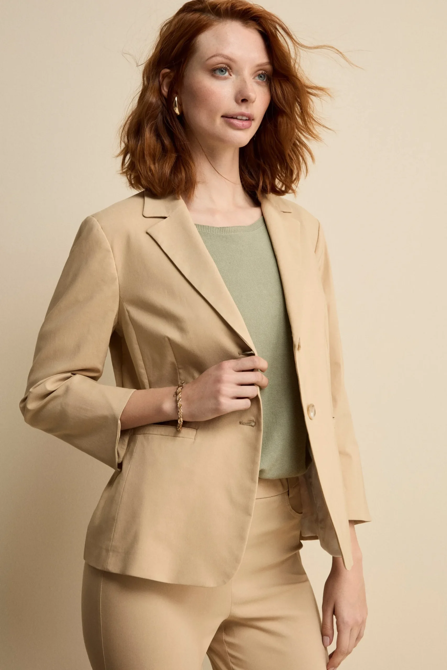 Giacca Basic in Bengalina - BEIGE
