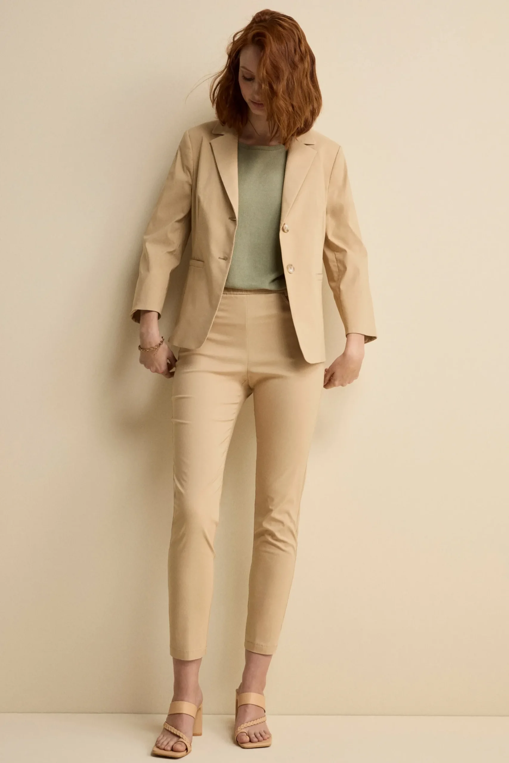 Giacca Basic in Bengalina - BEIGE