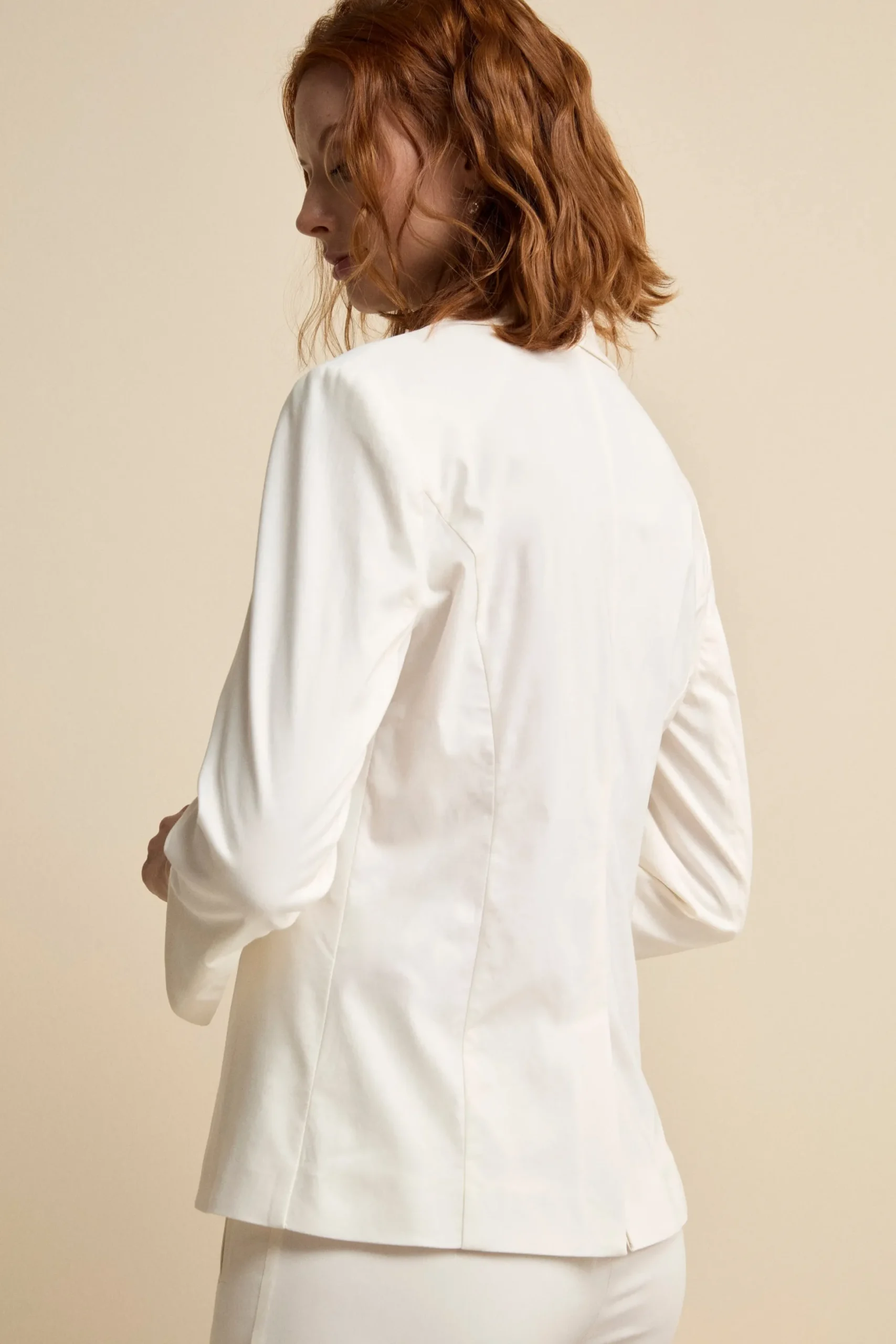 Giacca Basic in Bengalina - BIANCO