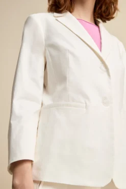 Giacca Basic in Bengalina - BIANCO