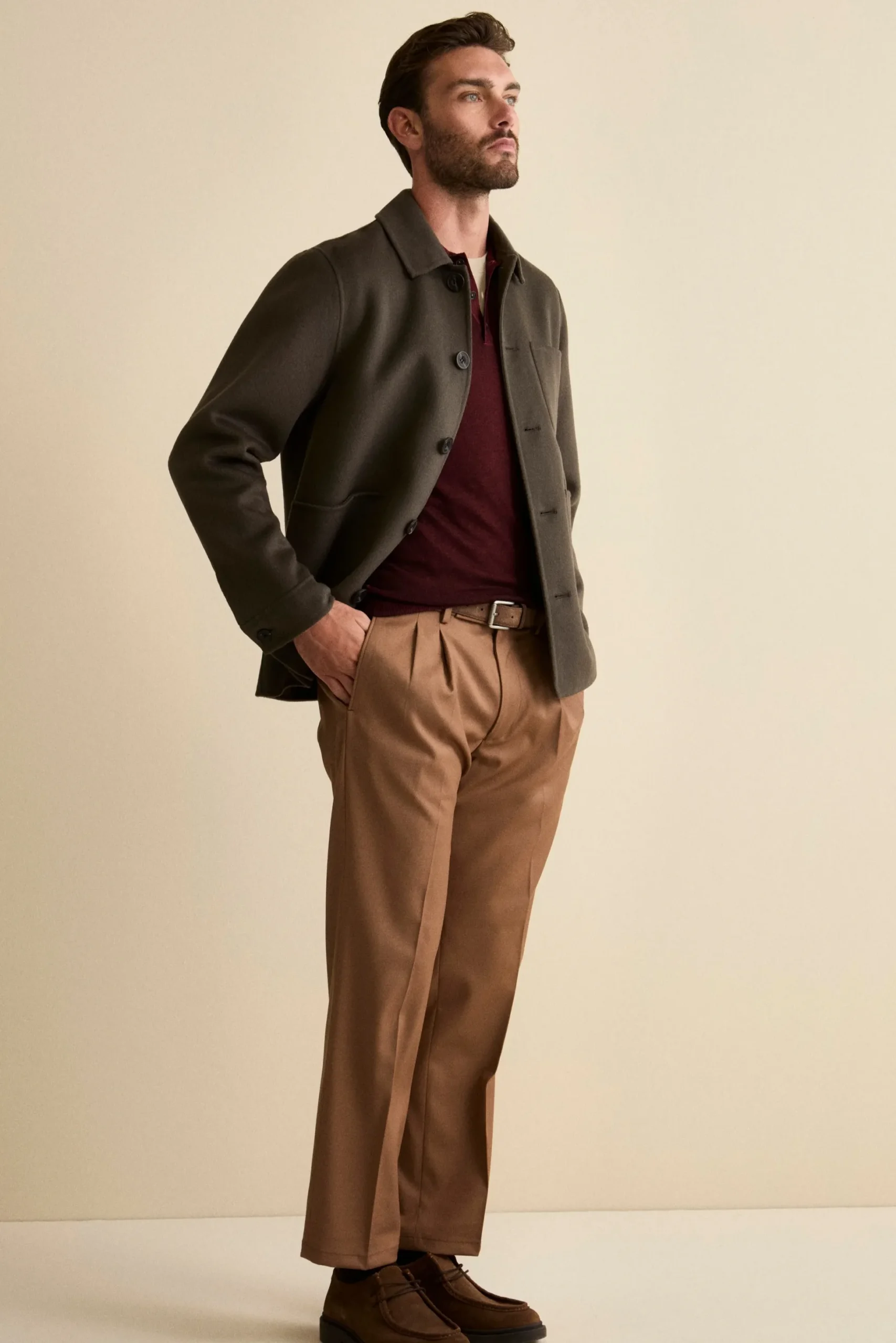 Giacca Camicia in Misto Lana - GRIGIO SCURO