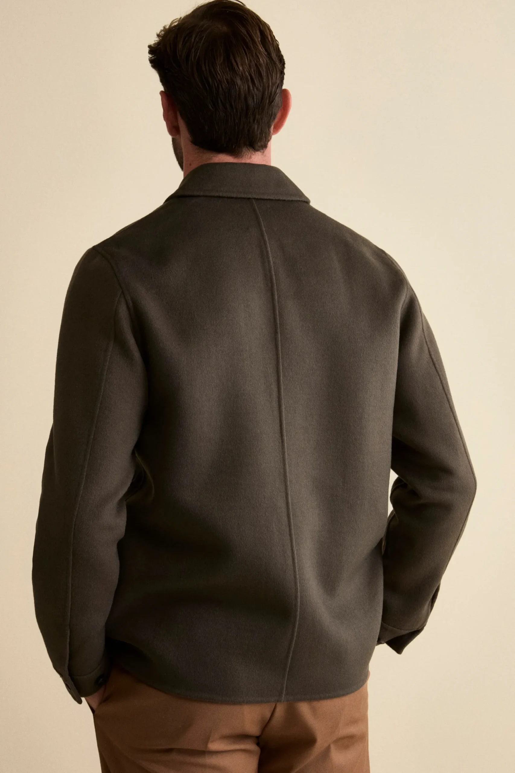 Giacca Camicia in Misto Lana - GRIGIO SCURO