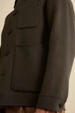 Giacca Camicia in Misto Lana - GRIGIO SCURO