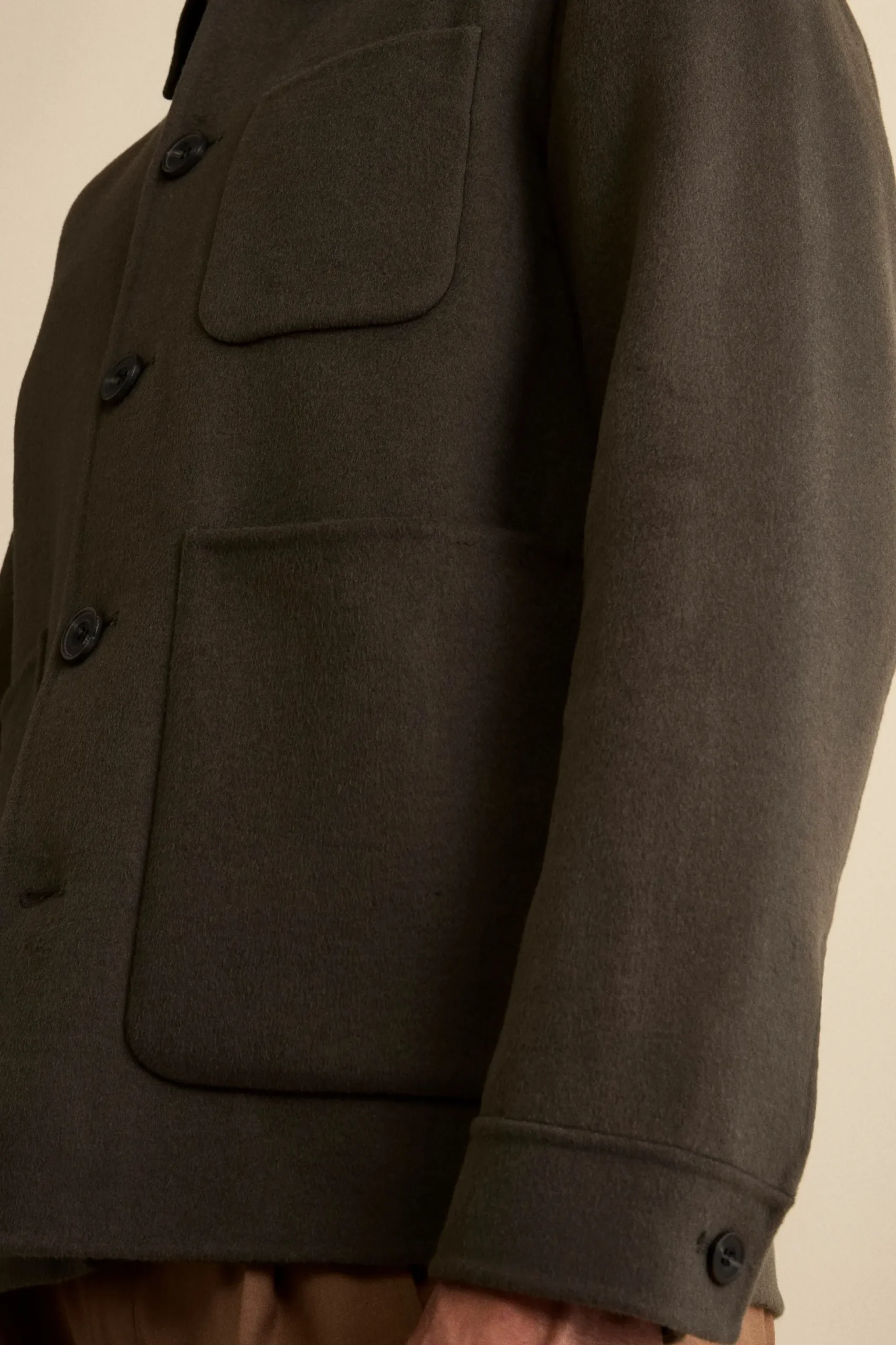 Giacca Camicia in Misto Lana - GRIGIO SCURO