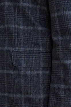 Giacca Check Destrutturata in Misto Lana - BLU