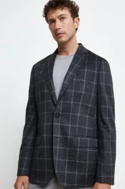 Giacca Check in Cashmere - GRIGIO QUADRI