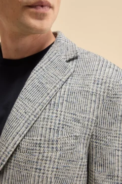 Giacca Check in Jersey - BLU/BIANCO