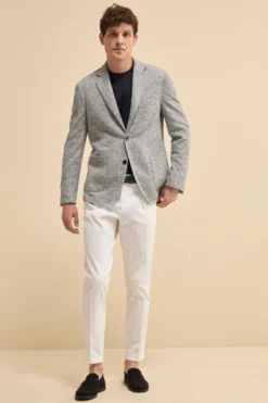 Giacca Check in Jersey - BLU/BIANCO