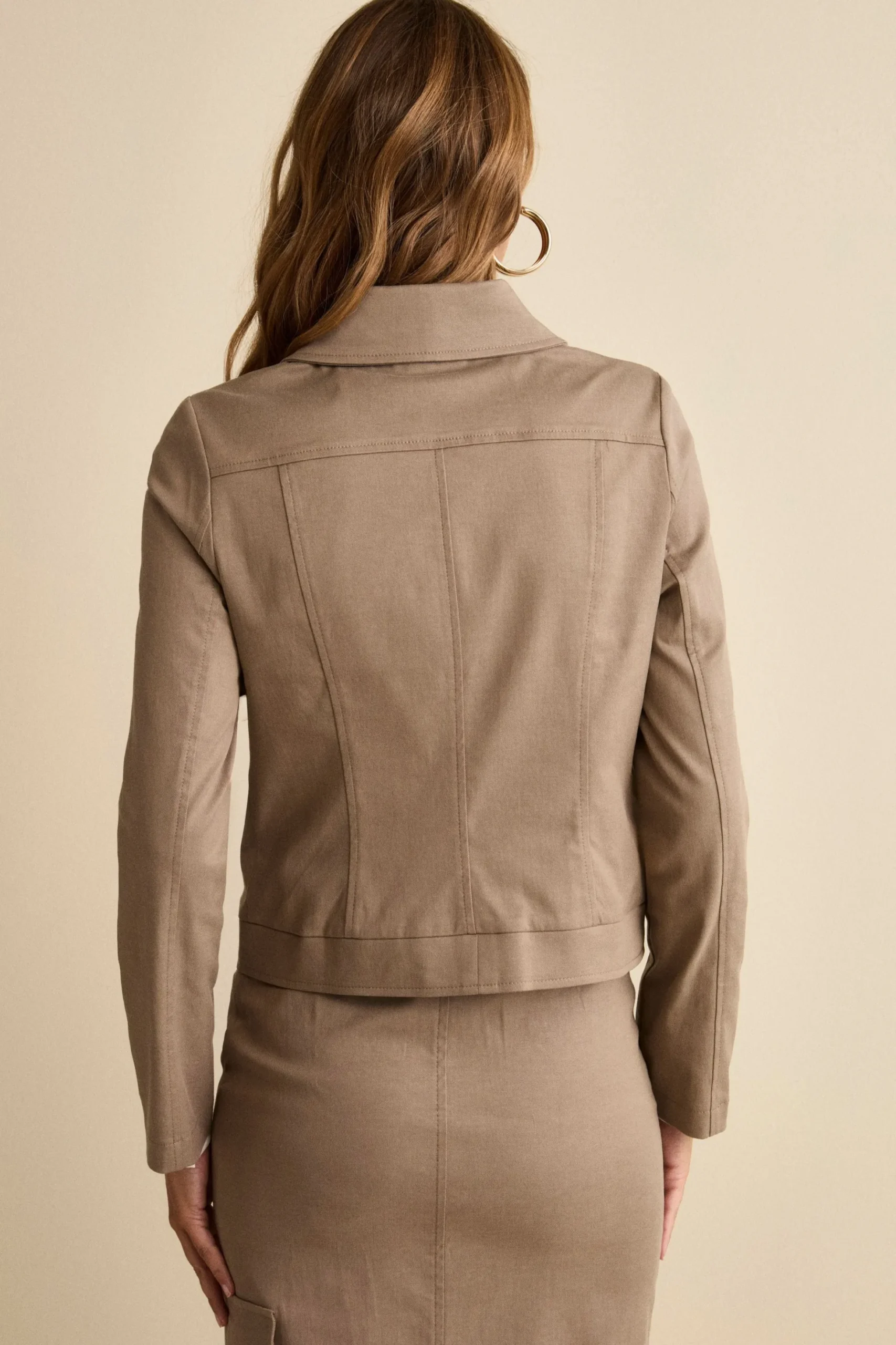 Giacca Corta in Gabardina con Tasche - TORTORA