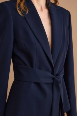 Giacca Elegante da Cerimonia in Cady con Cintura - BLU