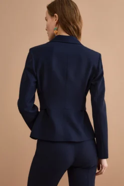 Giacca Elegante da Cerimonia in Cady con Cintura - BLU