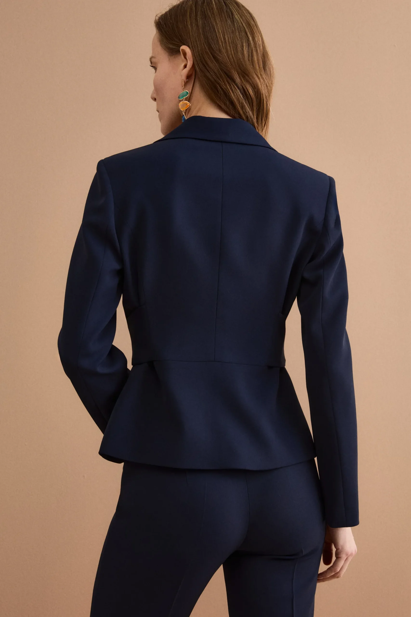 Giacca Elegante da Cerimonia in Cady con Cintura - BLU