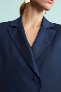 Giacca Elegante Foderata in Lana Vergine - BLU