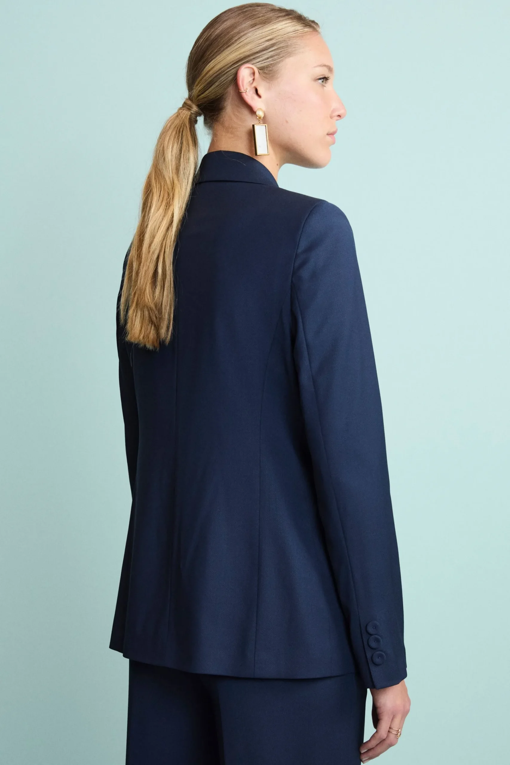 Giacca Elegante Foderata in Lana Vergine - BLU