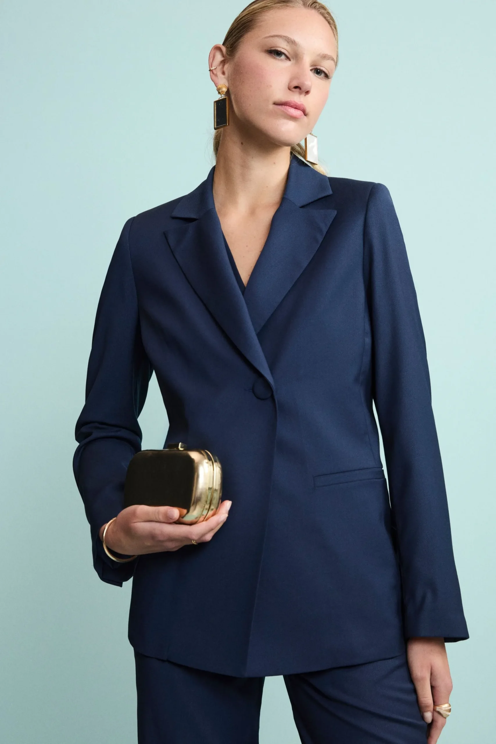 Giacca Elegante Foderata in Lana Vergine - BLU