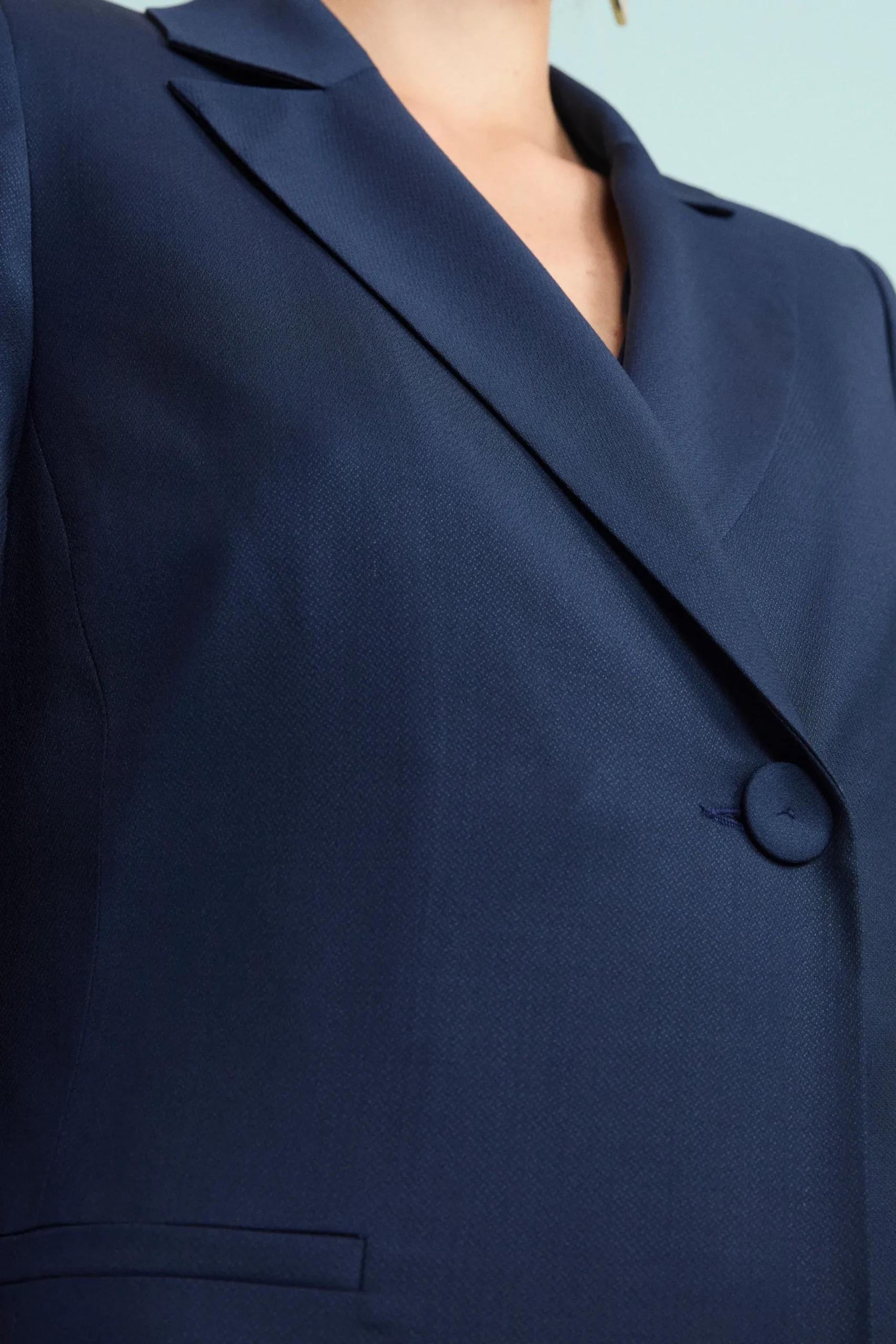 Giacca Elegante Foderata in Lana Vergine - BLU