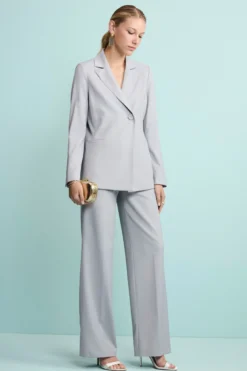 Giacca Elegante Foderata in Lana Vergine - GRIGIO CHIARO
