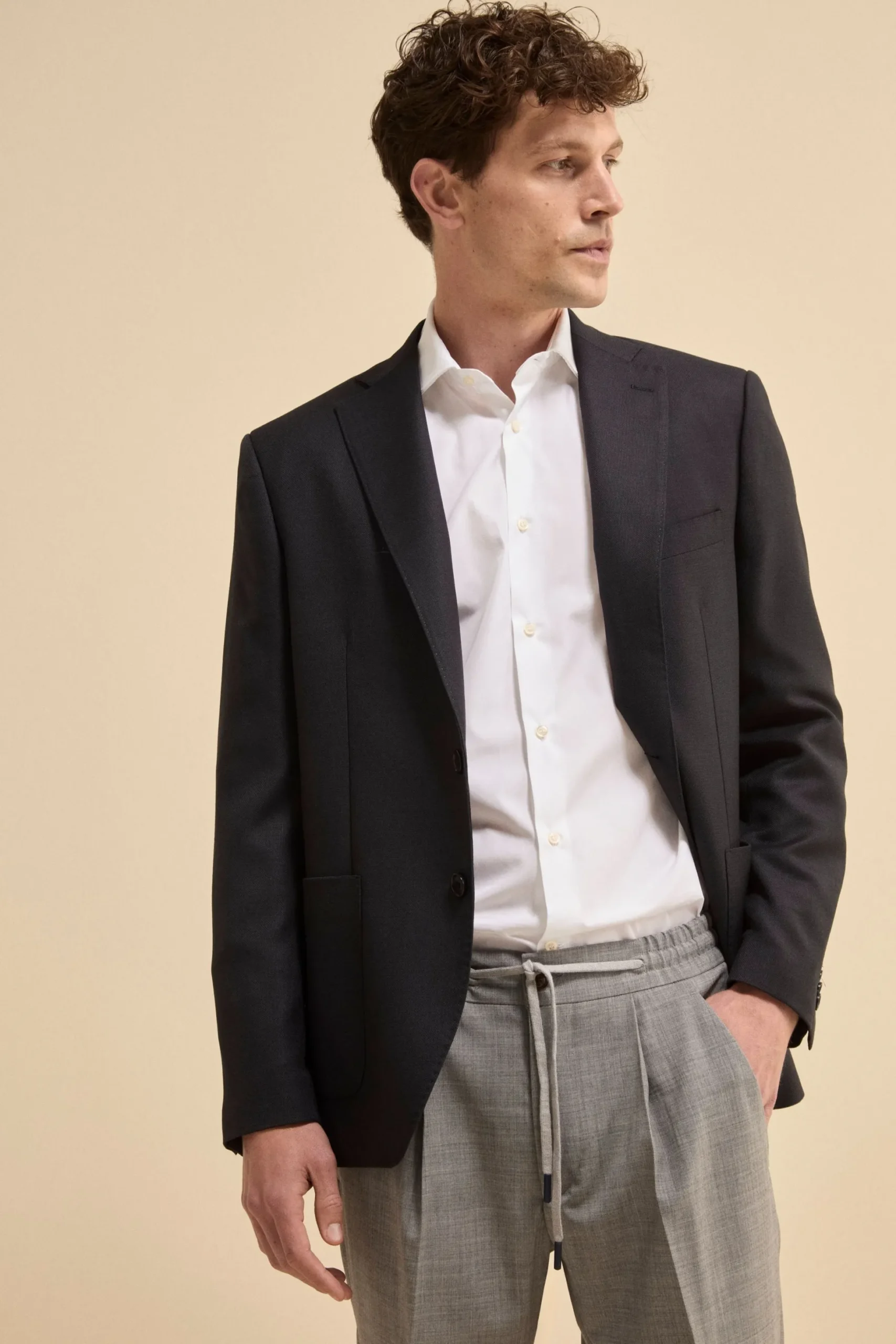Giacca Elegante in Lana Vergine Regular Fit - BLU