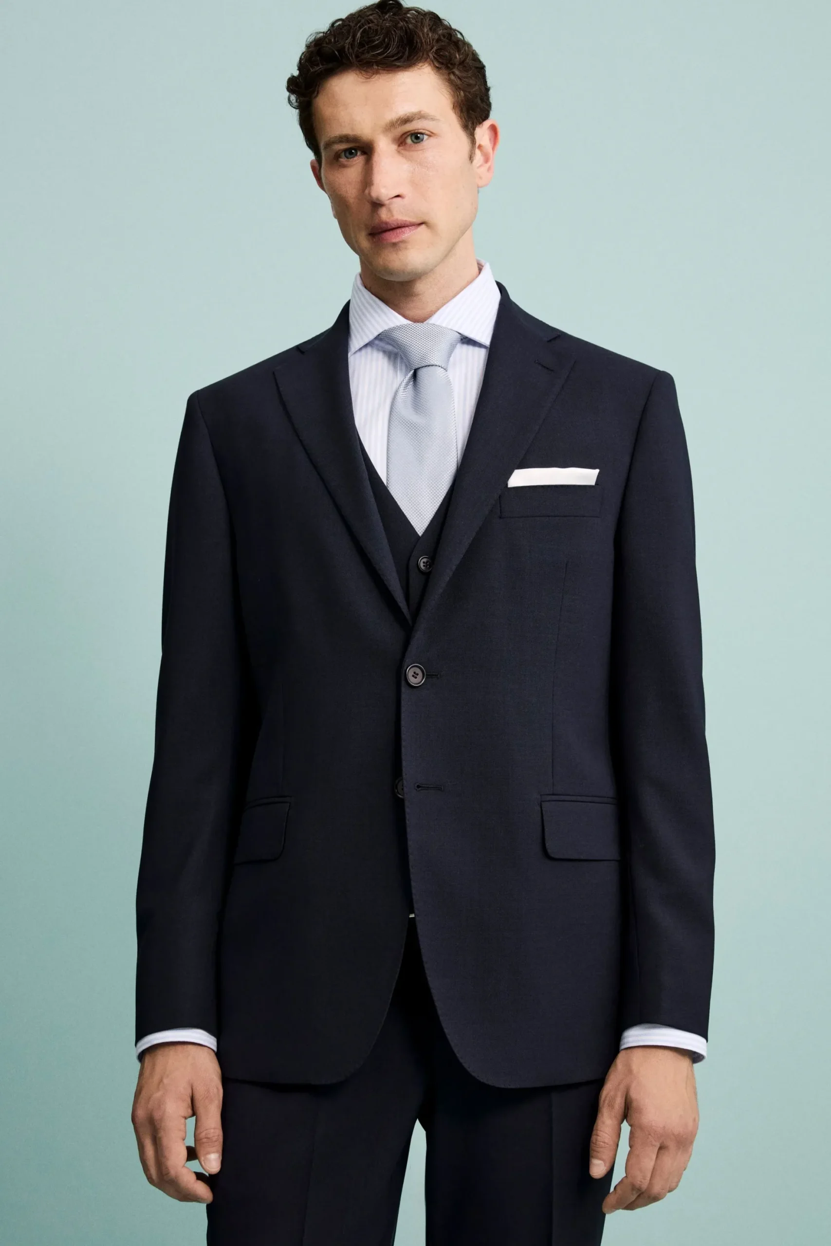 Giacca Elegante Monopetto in Lana Vergine Drop 8 - BLU