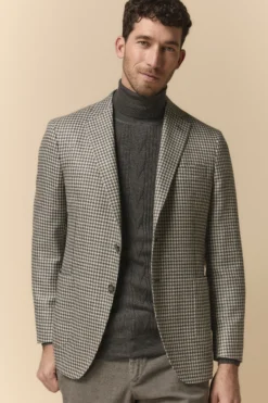 Giacca Fantasia in Lana e Seta - P/POULE GRIGIO