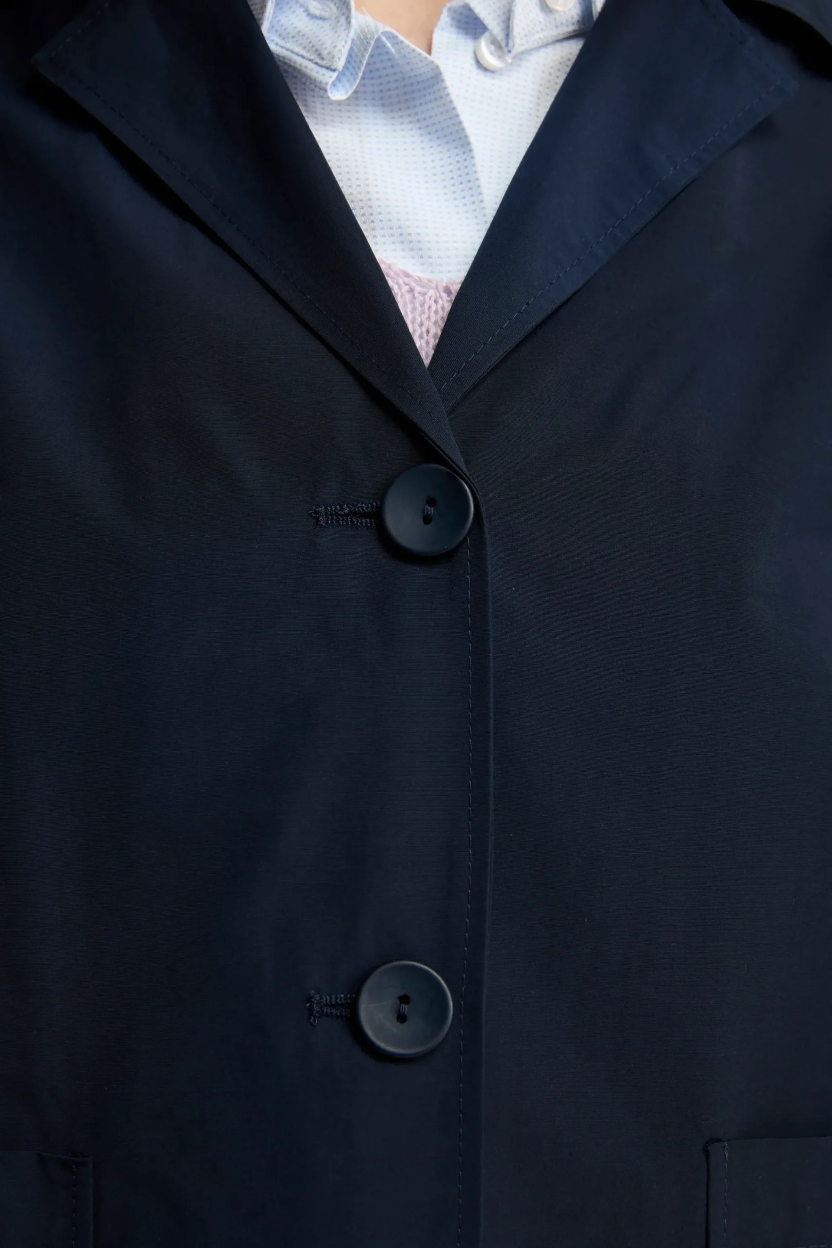 Giacca Impermeabile Sfoderata in Misto Cotone - BLU