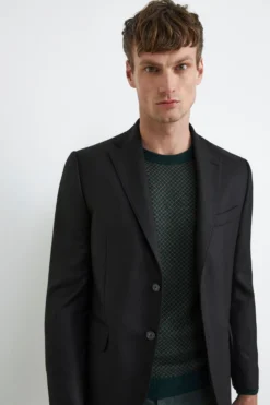 Giacca in cashmere nera piquet - FANT. NERO