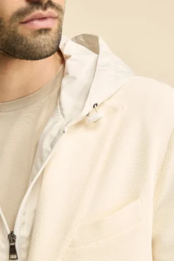 Giacca in Cotone con Pettorina e Cappuccio - NATURALE