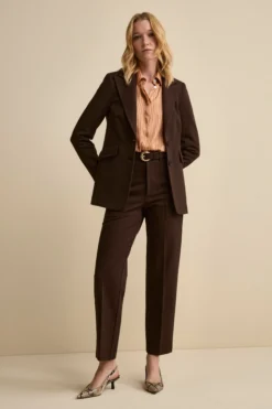 Giacca Lunga Elegante con Revers a Lancia - T.MORO