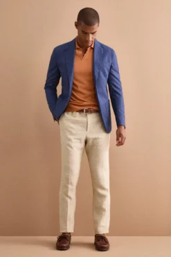 Giacca Monopetto Destrutturata in Misto Lana - DENIM