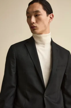 Giacca Monopetto Elegante con Revers Classico Drop 6 - NERO