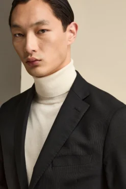 Giacca Monopetto Elegante con Revers Classico Drop 8L - NERO