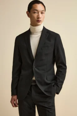 Giacca Monopetto Elegante con Revers Classico Drop 8L - NERO