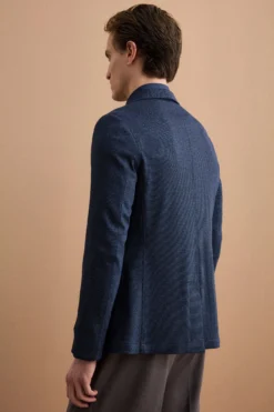Giacca Monopetto Slim Fit con Revers Classico - BLU